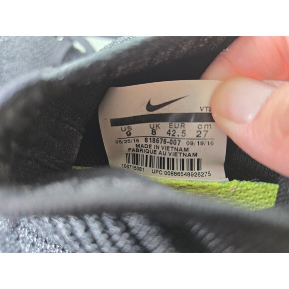 Nike LunarEpic Flyknit Shoes Mens 9 Black Road Running Athletic Workout Sneakers main image 6